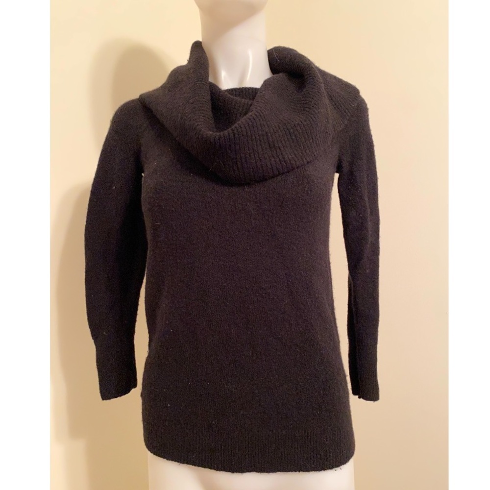 Lot of 2 LOFT Black Cowl Tunic Sweater Turtleneck Long Sleeve Size XXSP NWT